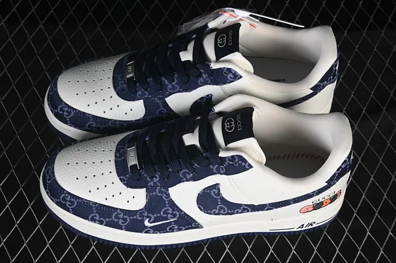 All categories Nk Air Force 1 Air Force series Nk Air Force 1 Low Air Force low-top Nike Air Force 1'07 Low Gucci joint navy blue denim Air Force 1 low-top casual sneakers SC0601-569